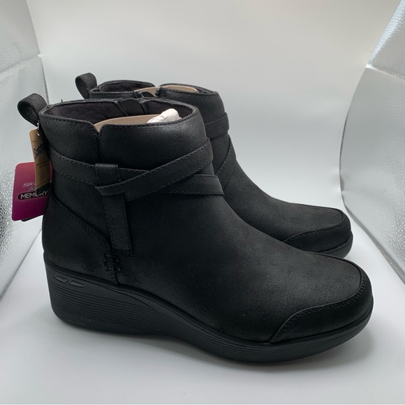 NWB Skechers Pier-Lite Everlasting Women's Boots size 9 black ankle bootie 1538 - Picture 4 of 9